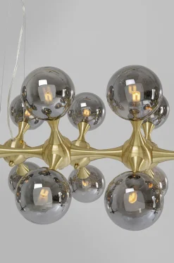 Lampy Wiszące*KARE Design Lampa Wisząca Atomic Balls 140 Cm Złota - Klosze Przydymione