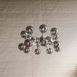 Lampy Wiszące*KARE Design Lampa Wisząca Atomic 74 Cm Srebrna - Klosze Szklane
