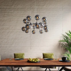 Lampy Wiszące*KARE Design Lampa Wisząca Atomic 74 Cm Srebrna - Klosze Szklane