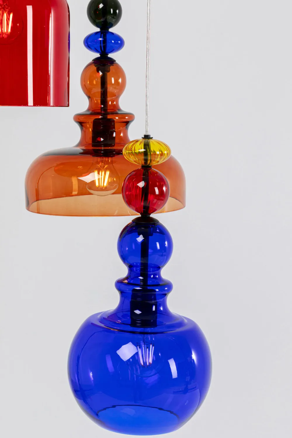 Lampy Wiszące*KARE Design Lampa Wisząca Awangardowa Klosze Szklane Kolorowe Ø48x140 Cm