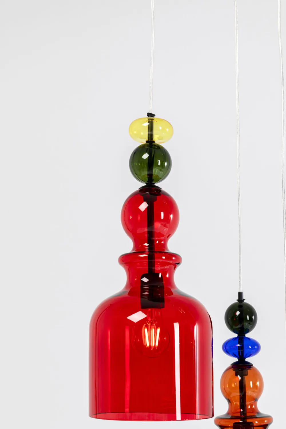 Lampy Wiszące*KARE Design Lampa Wisząca Awangardowa Klosze Szklane Kolorowe Ø48x140 Cm