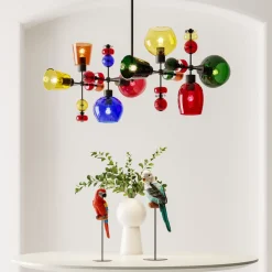 Lampy Wiszące*KARE Design Lampa Wisząca Awangardowa Klosze Szklane Kolorowe 105x56 Cm