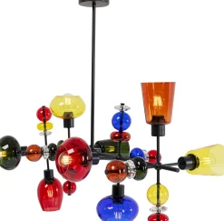 Lampy Wiszące*KARE Design Lampa Wisząca Awangardowa Klosze Szklane Kolorowe 105x56 Cm