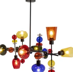 Lampy Wiszące*KARE Design Lampa Wisząca Awangardowa Klosze Szklane Kolorowe 105x56 Cm
