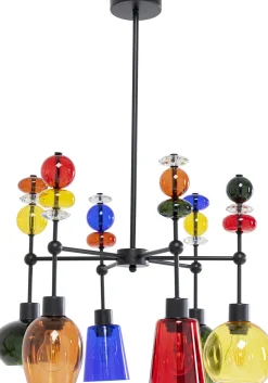 Lampy Wiszące*KARE Design Lampa Wisząca Awangardowa Klosze Szklane Kolorowe 61x88 Cm