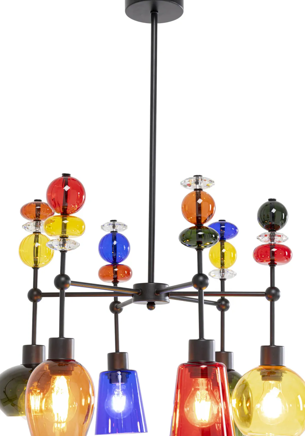 Lampy Wiszące*KARE Design Lampa Wisząca Awangardowa Klosze Szklane Kolorowe 61x88 Cm