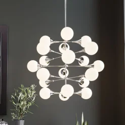 Lampy Wiszące*KARE Design Lampa Wisząca Bulb Fiction 20L Ø102 Cm Srebrna