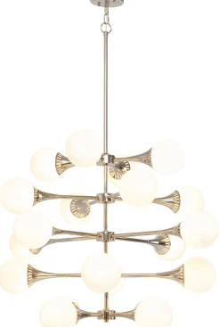 Lampy Wiszące*KARE Design Lampa Wisząca Bulb Fiction 20L Ø102 Cm Srebrna