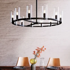 Lampy Wiszące*KARE Design Lampa Wisząca Candel Crown Ø99 Cm Czarna - Klosze Szklane
