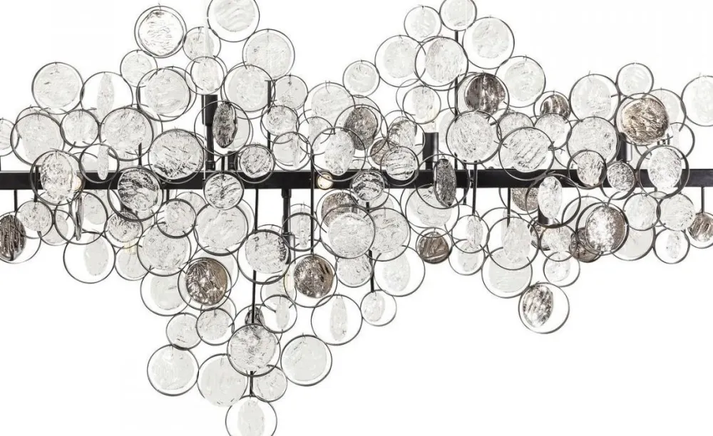 Lampy Wiszące*KARE Design Lampa Wisząca Clouds Clear 102x61 Cm Szara