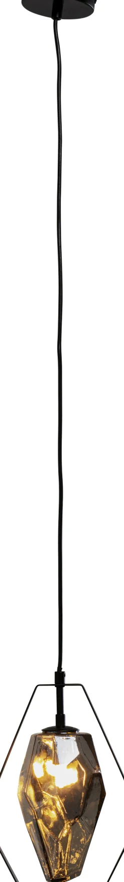 Lampy Wiszące*KARE Design Lampa Wisząca Czarna Klosz Szklany G9 17x120 Cm