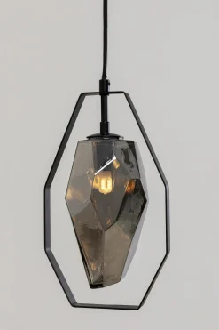 Lampy Wiszące*KARE Design Lampa Wisząca Czarna Klosz Szklany G9 17x120 Cm
