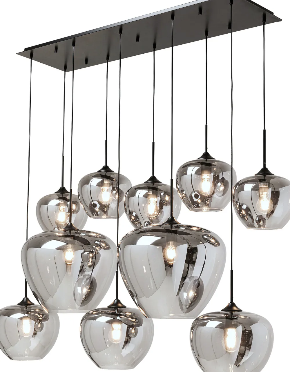 Lampy Wiszące*KARE Design Lampa Wisząca Do Salonu Klosze Przydymione Szklane 110x160 Cm