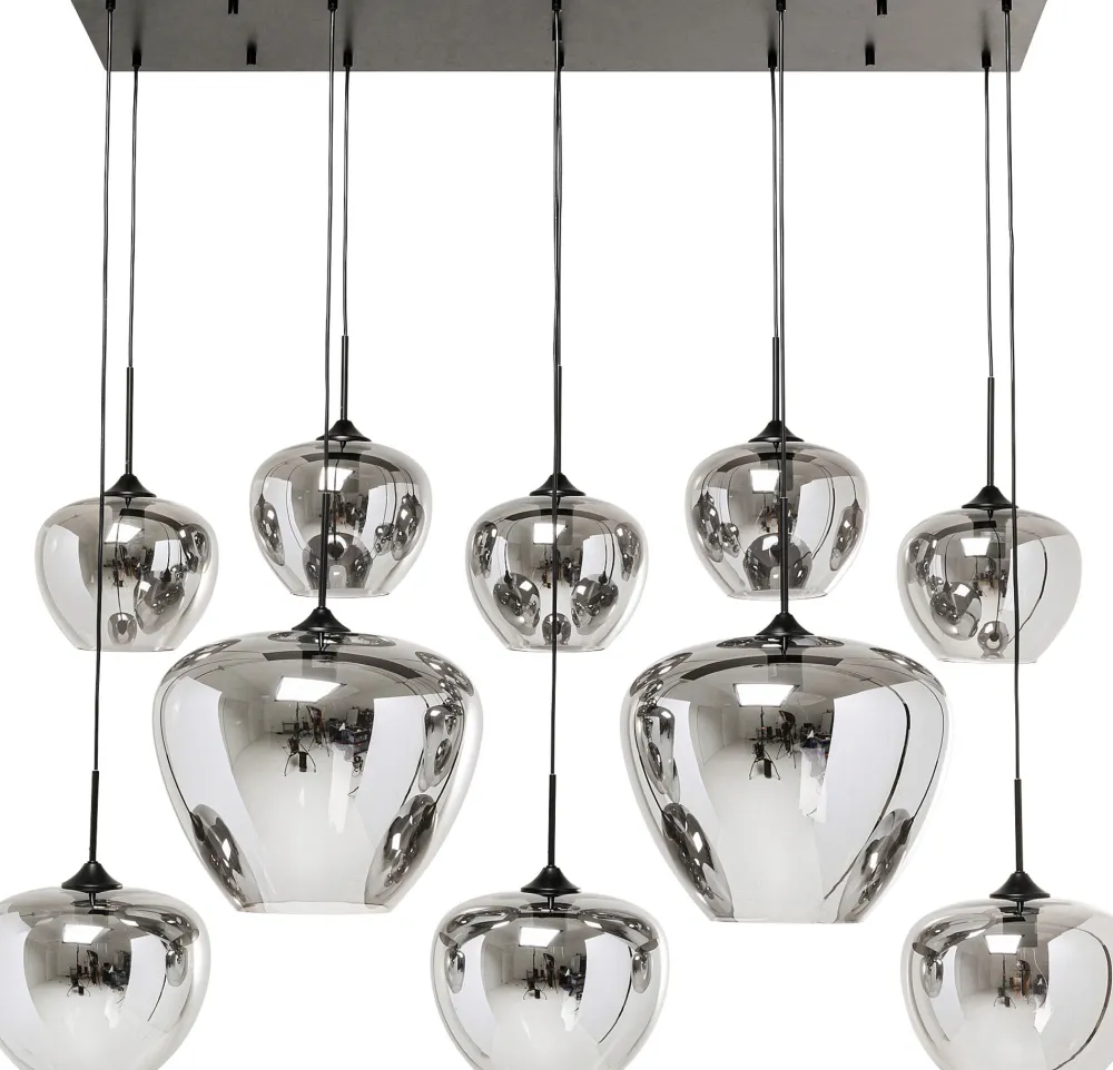 Lampy Wiszące*KARE Design Lampa Wisząca Do Salonu Klosze Przydymione Szklane 110x160 Cm