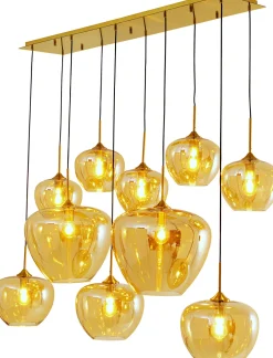 Lampy Wiszące*KARE Design Lampa Wisząca Do Salonu Klosze Bursztynowe Szklane 110x160 Cm