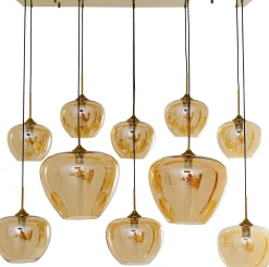 Lampy Wiszące*KARE Design Lampa Wisząca Do Salonu Klosze Bursztynowe Szklane 110x160 Cm