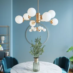 Lampy Wiszące*KARE Design Lampa Wisząca Heavenly Ø98 Cm Złota - Klosze Białe