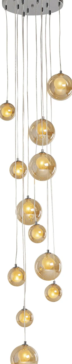 Lampy Wiszące*KARE Design Lampa Wisząca Klosze Szklane Bursztynowe 12xG9 200 Cm