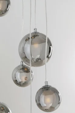 Lampy Wiszące*KARE Design Lampa Wisząca Klosze Szklane Chromowe 12xG9 200 Cm