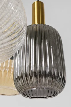 Lampy Wiszące*KARE Design Lampa Wisząca Klosze Szklane Oprawki Złote Ø50 Cm