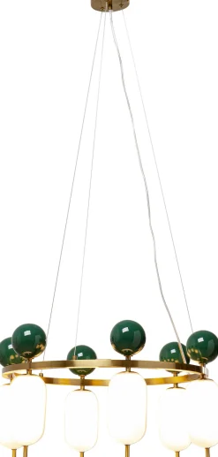 Lampy Wiszące*KARE Design Lampa Wisząca Nowoczesna Złota Klosze Szklane Białe Ø68 Cm
