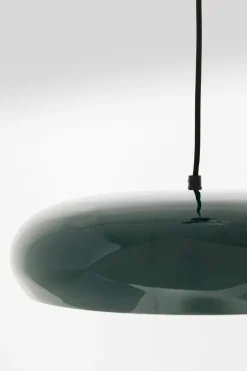 Lampy Wiszące*KARE Design Lampa Wisząca Okrągła Ciemnozielona Stal Emaliowana Ø38 Cm