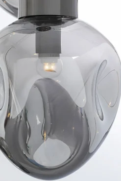 Lampy Wiszące*KARE Design Lampa Wisząca Przydymiona 3L Stal I Szkło Ø45x160 Cm