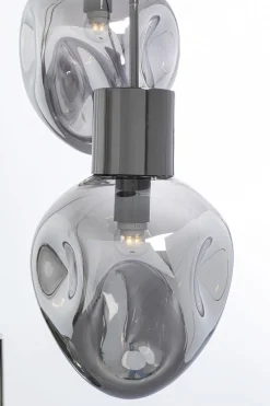 Lampy Wiszące*KARE Design Lampa Wisząca Przydymiona 3L Stal I Szkło Ø45x160 Cm