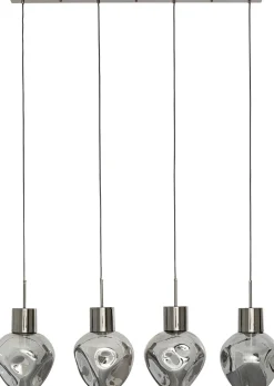 Lampy Wiszące*KARE Design Lampa Wisząca Przydymiona 4L Stal I Szkło 110 Cm