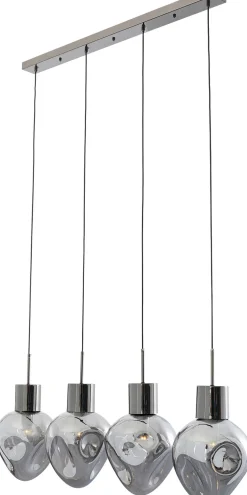 Lampy Wiszące*KARE Design Lampa Wisząca Przydymiona 4L Stal I Szkło 110 Cm