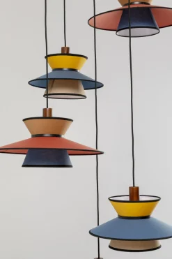 Lampy Wiszące*KARE Design Lampa Wisząca Z Kolorowymi Kloszami Podsufitka Czarna Ø87 Cm