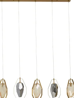 Lampy Wiszące*KARE Design Lampa Wisząca Złota Klosze Szklane 5xG9 110 Cm