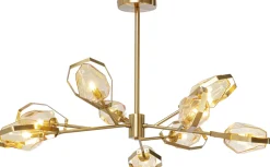 Lampy Wiszące*KARE Design Lampa Wisząca Złota Klosze Szklane 9xG9 Ø106 Cm
