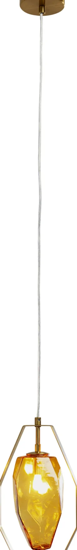 Lampy Wiszące*KARE Design Lampa Wisząca Złota Klosz Szklany G9 17x120 Cm