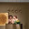 Lampy Wiszące*KARE Design Lampa Wisząca Złota 4L Stal I Szkło 110 Cm