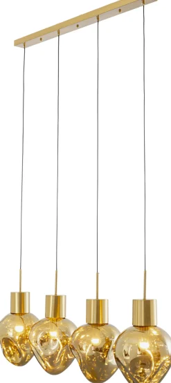 Lampy Wiszące*KARE Design Lampa Wisząca Złota 4L Stal I Szkło 110 Cm