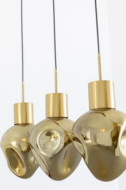 Lampy Wiszące*KARE Design Lampa Wisząca Złota 4L Stal I Szkło 110 Cm