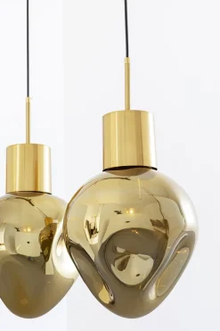 Lampy Wiszące*KARE Design Lampa Wisząca Złota 4L Stal I Szkło 110 Cm