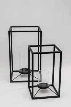 Lampiony I Latarenki*KARE Design Latarenki Czarne Loft Stalowe 2-set