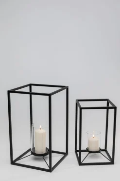 Lampiony I Latarenki*KARE Design Latarenki Czarne Loft Stalowe 2-set