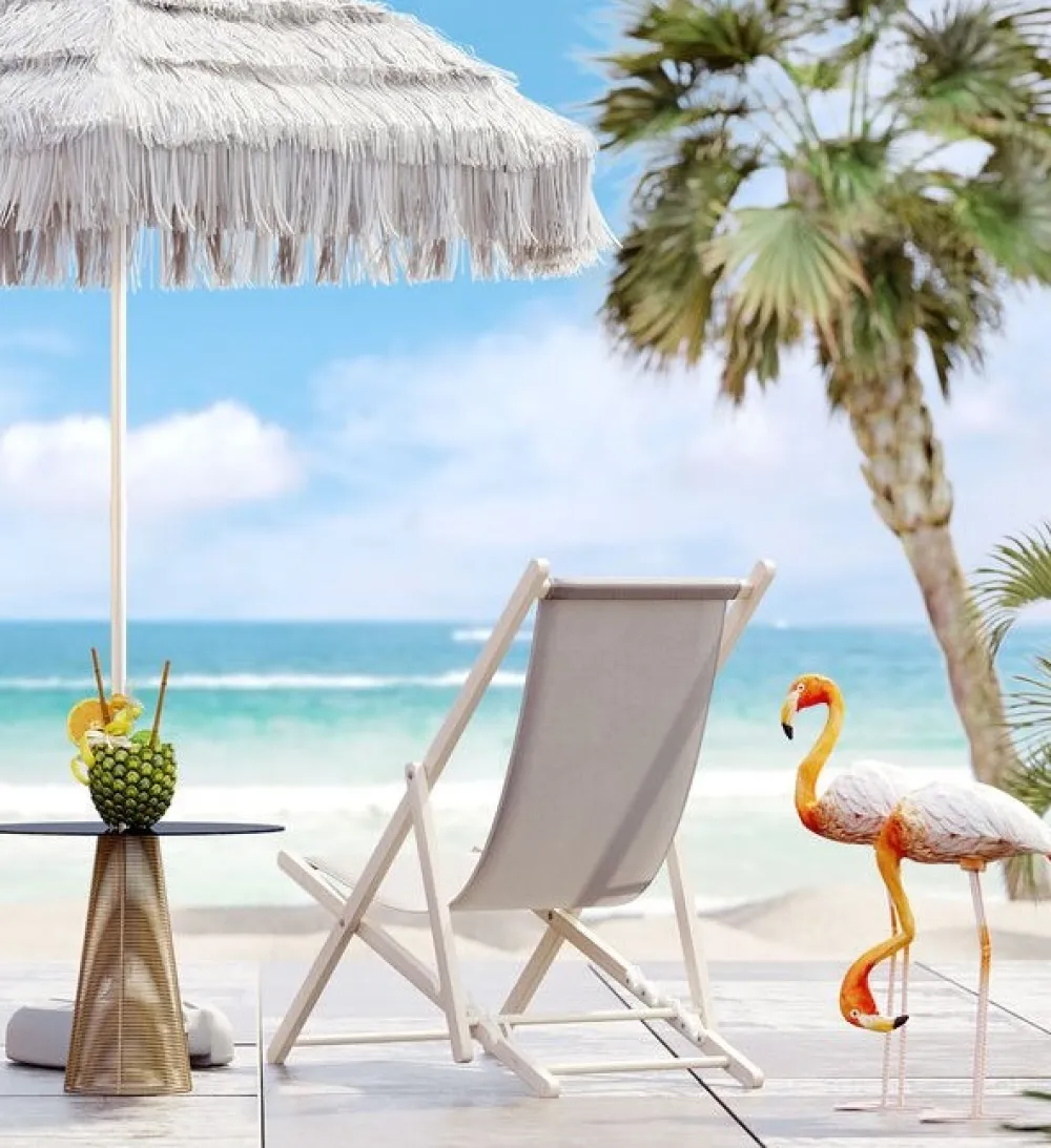 Fotele*KARE Design Leżak Easy Summer 56x96 Cm Szary