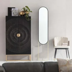 Lustra*KARE Design Lustro Alice 32x175 Cm Rama Czarno-złota