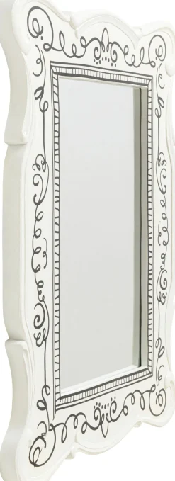 Lustra*KARE Design Lustro Białe Z Czarnymi Wzorami Kształt Klasyczny 50x67 Cm