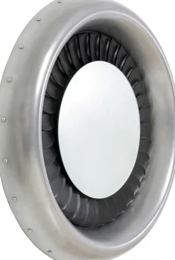 Lustra*KARE Design Lustro Do Salonu Duże Okrągłe Rama Aluminium I Włókno Szklane Ø119 Cm Silnik Odrzutowy