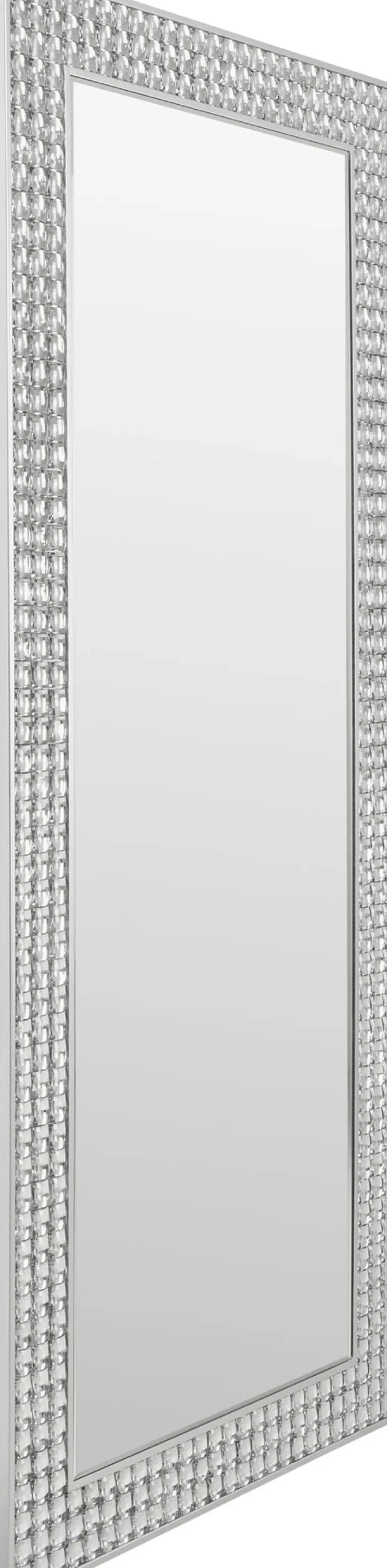 Lustra*KARE Design Lustro Glamour Do Salonu Srebrne Stal I Szkło 80x180 Cm