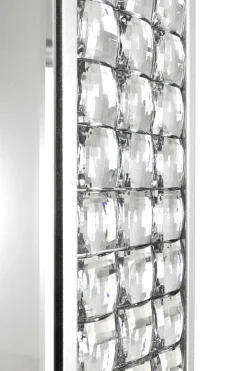 Lustra*KARE Design Lustro Glamour Do Salonu Srebrne Stal I Szkło 80x180 Cm
