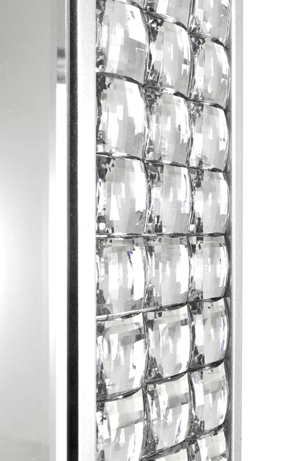 Lustra*KARE Design Lustro Glamour Do Salonu Srebrne Stal I Szkło 80x180 Cm