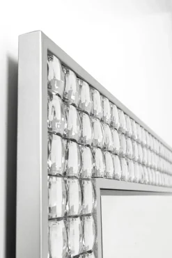 Lustra*KARE Design Lustro Glamour Do Salonu Srebrne Stal I Szkło 80x100 Cm