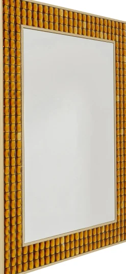 Lustra*KARE Design Lustro Glamour Do Salonu Złote Stal I Szkło 80x100 Cm