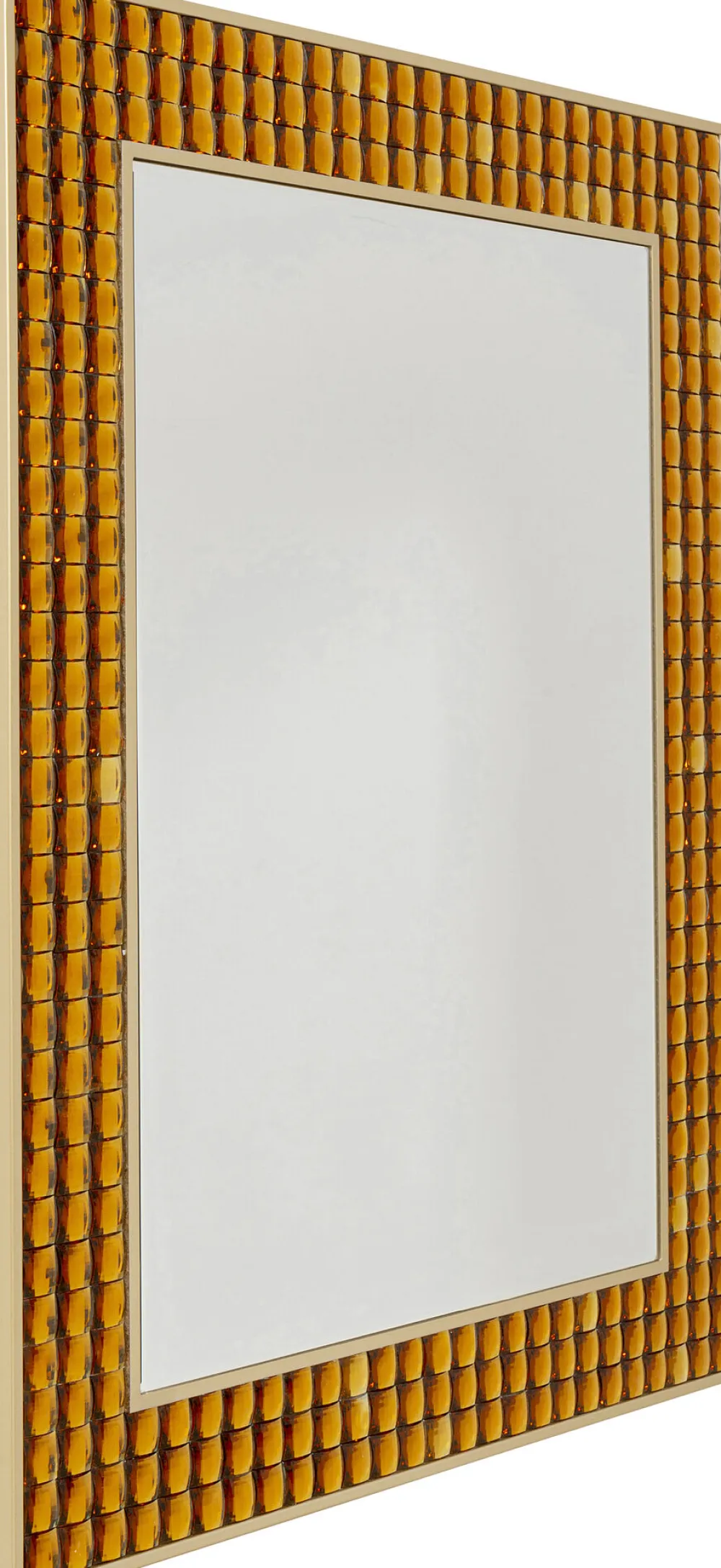 Lustra*KARE Design Lustro Glamour Do Salonu Złote Stal I Szkło 80x100 Cm
